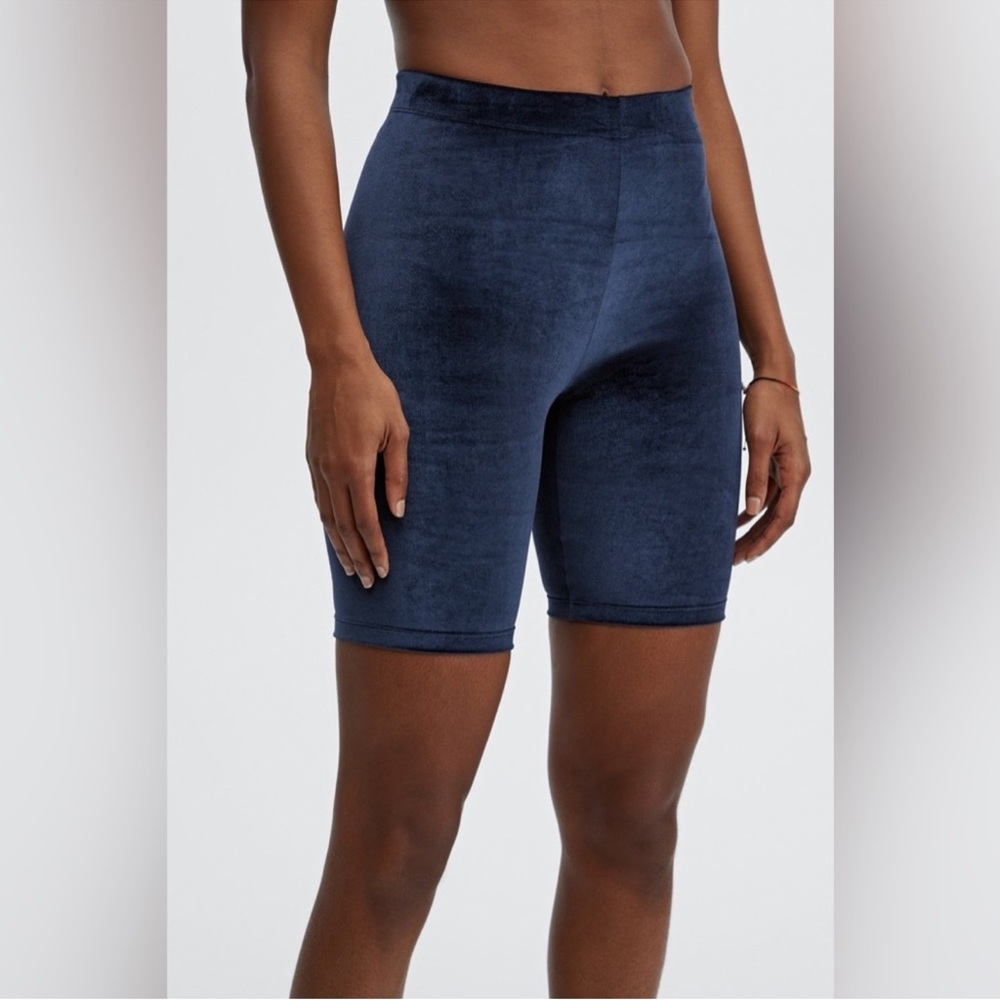 Fabletics high waist velour bike shorts